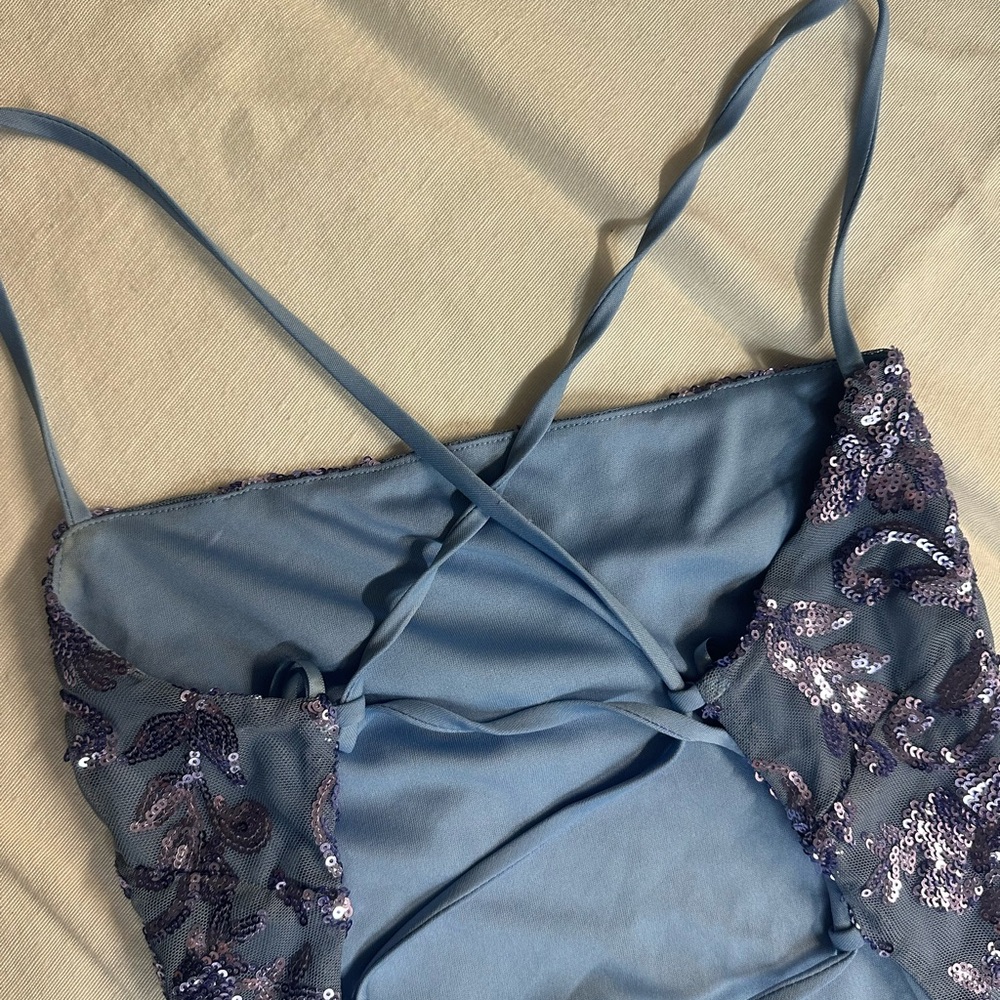 Windsor Strapless Navy Sequin Dress - Picture 10 of 14